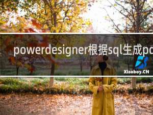 powerdesigner根据sql生成pdm