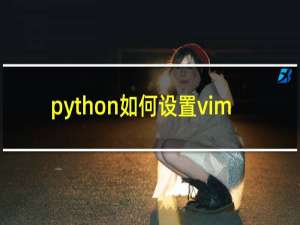python如何设置vim