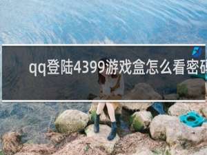 qq登陆4399游戏盒怎么看密码