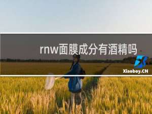 rnw面膜成分有酒精吗