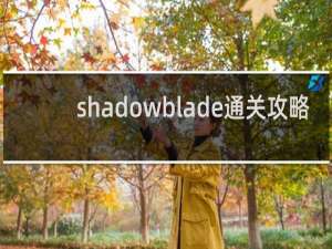 shadowblade通关攻略