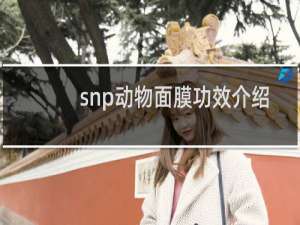 snp动物面膜功效介绍