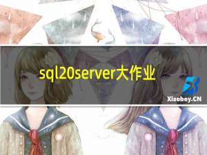 sql server大作业