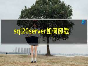 sql server如何卸载