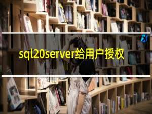 sql server给用户授权