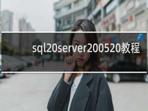 sql server2005 教程