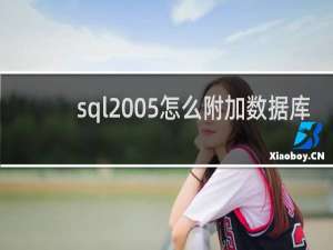 sql2005怎么附加数据库