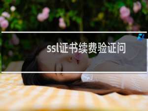 ssl证书续费验证问题-其他问题