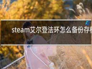 steam艾尔登法环怎么备份存档