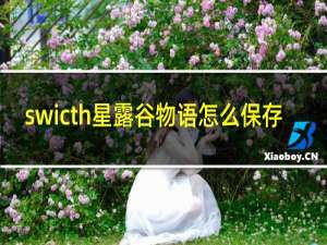 swicth星露谷物语怎么保存