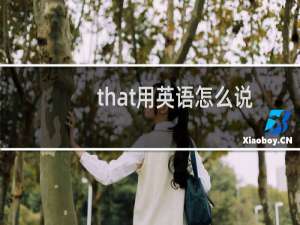 that用英语怎么说