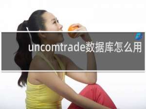 uncomtrade数据库怎么用