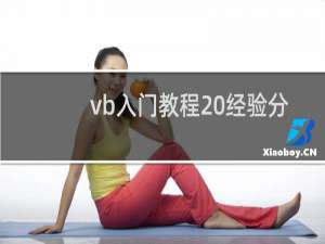 vb入门教程 经验分享