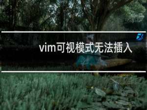 vim可视模式无法插入