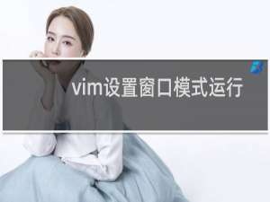 vim设置窗口模式运行