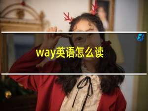 way英语怎么读