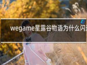 wegame星露谷物语为什么闪退