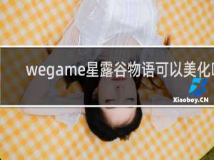 wegame星露谷物语可以美化吗