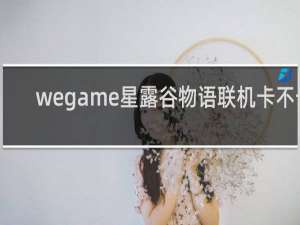 wegame星露谷物语联机卡不卡