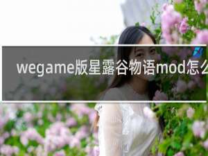 wegame版星露谷物语mod怎么装