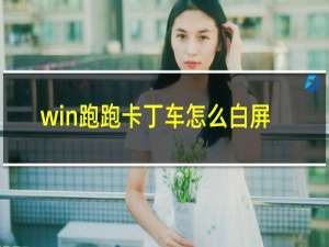 win跑跑卡丁车怎么白屏