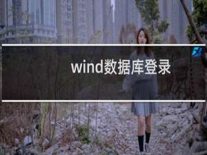 wind数据库登录