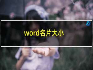 word名片大小