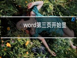 word第三页开始显示页码（word第三页开始加页码）