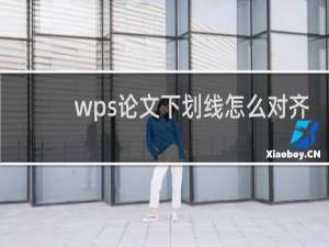 wps论文下划线怎么对齐