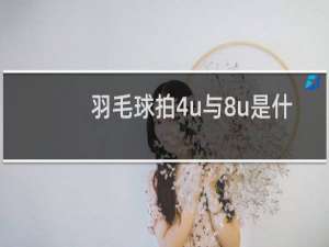 羽毛球拍4u与8u是什么意思