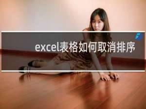 excel表格如何取消排序（excel怎样撤销排序）