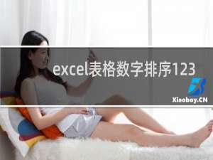 excel表格数字排序123（xlsx怎么自动排序123）