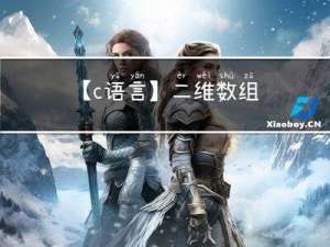 【c语言】二维数组