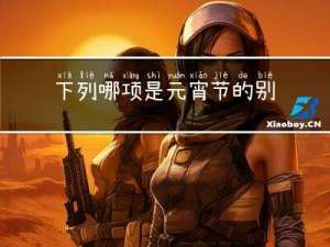 下列哪项是元宵节的别名