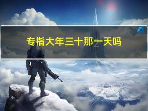 专指大年三十那一天吗