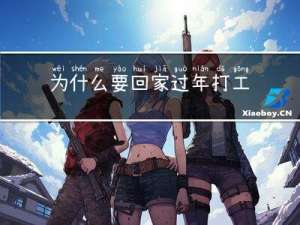 为什么要回家过年打工呢