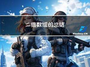 二维数组的总结