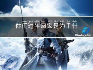 你们过年回家是为了什么