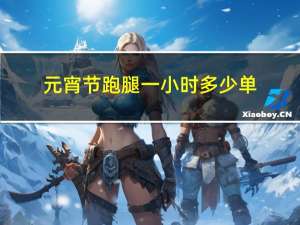 元宵节跑腿一小时多少单