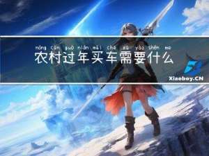 农村过年买车需要什么费用