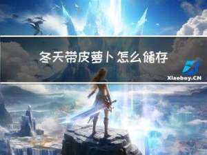 冬天带皮萝卜怎么储存