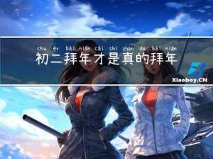 初二拜年才是真的拜年嘛