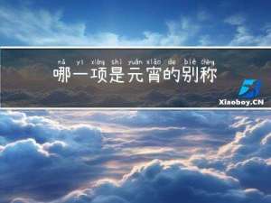 哪一项是元宵的别称