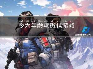 多大年龄玩微信游戏