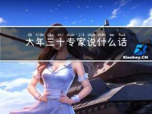 大年三十专家说什么话
