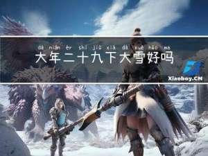 大年二十九下大雪好吗