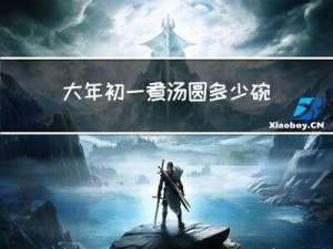 大年初一煮汤圆多少碗