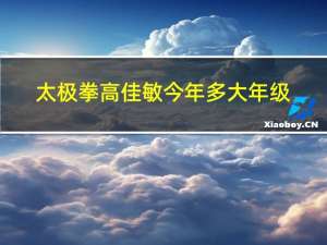 太极拳高佳敏今年多大年级