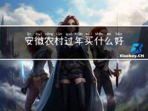 安徽农村过年买什么好吃