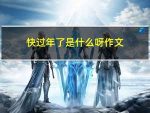快过年了是什么呀作文